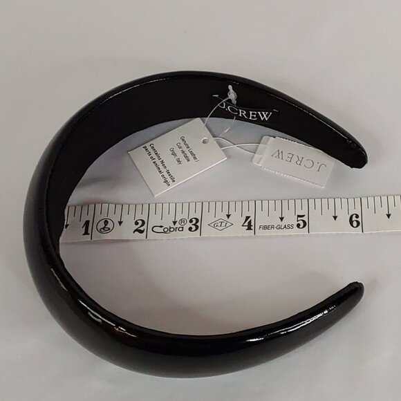 J.CREW OVERSIZED LEATHER HEADBAND PATENT GĹOSSI-PUFF - Picture 12 of 16